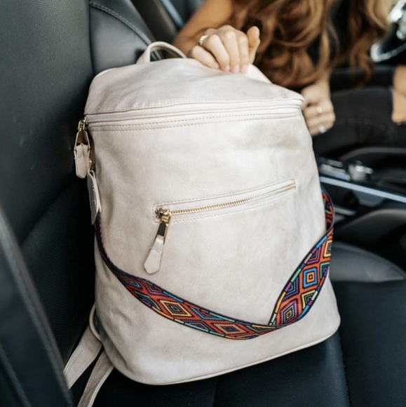 NWOT Vegan Leather Convertible Backpack - Picture 2 of 9